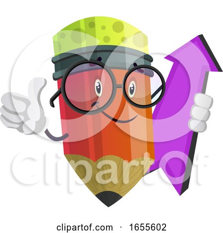 Red Pencil Holding Purple Pointer Illustration Vector by Morphart Creations