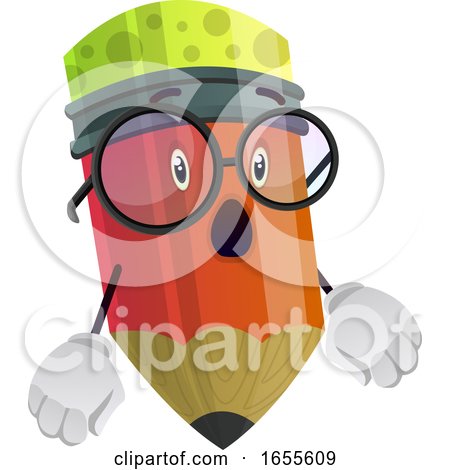 Red Pencil Is Surprised Illustration Vector by Morphart Creations