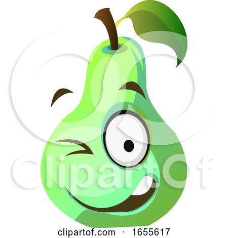 Green Pear Winks Illustration Vector by Morphart Creations