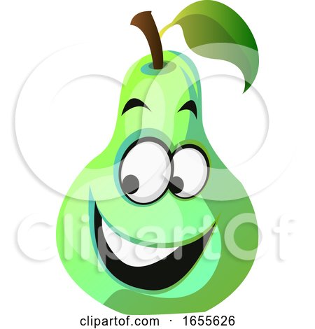 Happy Pear Cartoon Face Illustration Vector by Morphart Creations
