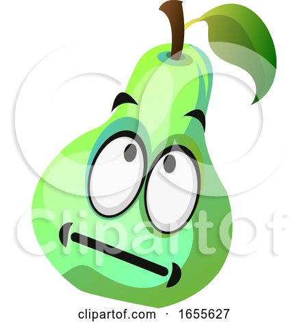 Cartoon Pear Face Not in the Mood Illustration Vector by Morphart Creations
