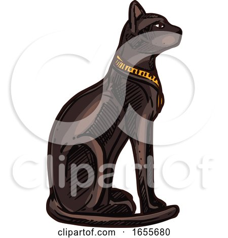 Sketched Egyptian Bastet by Vector Tradition SM