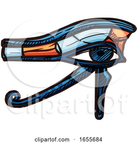 Sketched Egyptian Eye of Horus by Vector Tradition SM