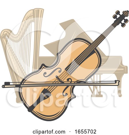 Violin Harp and Piano by Vector Tradition SM