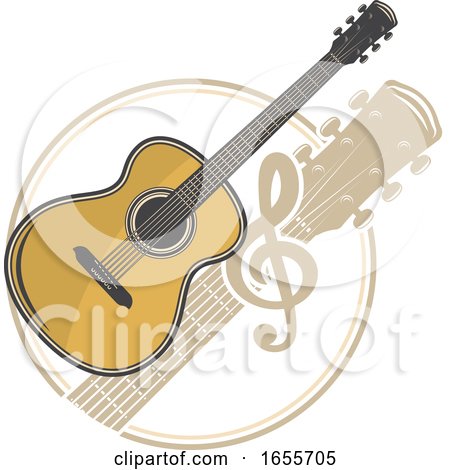 Guitar and Music Note by Vector Tradition SM