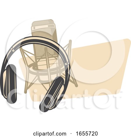 Mic and Headphones by Vector Tradition SM