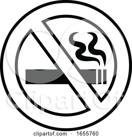 Black and White No Smoking Sign by Vector Tradition SM