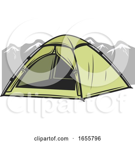 Tent and Mountains by Vector Tradition SM