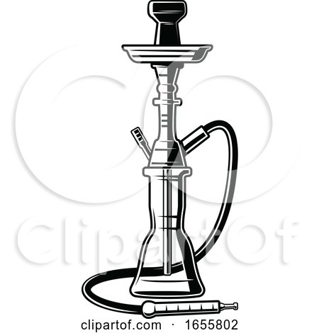 Black and White Hookah by Vector Tradition SM