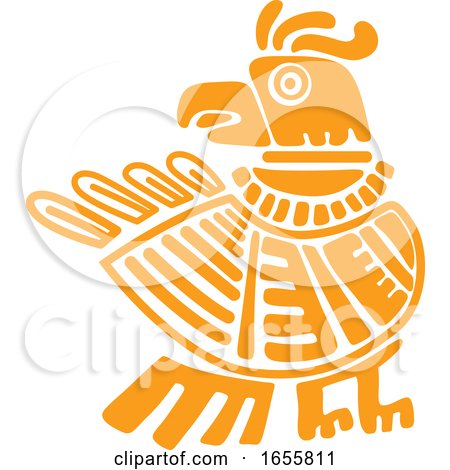 Mayan Aztec Hieroglyph Art of an Eagle by Vector Tradition SM