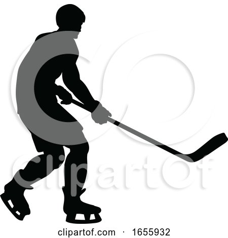 Hockey Sports Player Silhouettes by AtStockIllustration