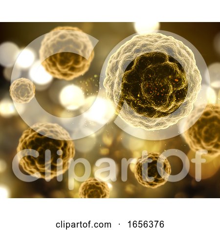 3D Medical Background with Abstract DNA Strands by KJ Pargeter