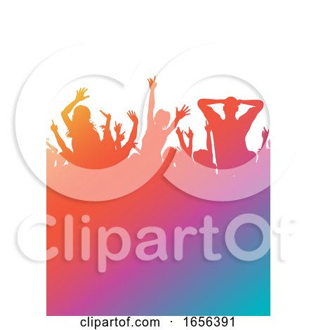 Colourful Gradient Party Audience Silhouette by KJ Pargeter