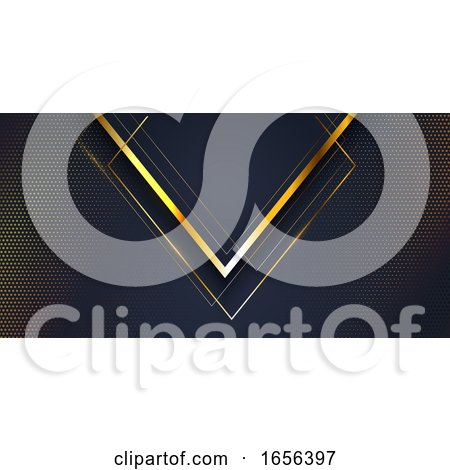 Abstract Banner Background with Gold and Blue Modern Design by KJ Pargeter