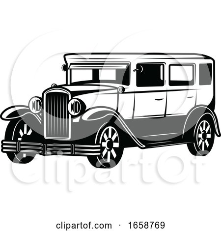 Black and White Classic Car by Vector Tradition SM