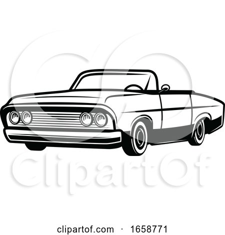 Black and White Classic Car by Vector Tradition SM