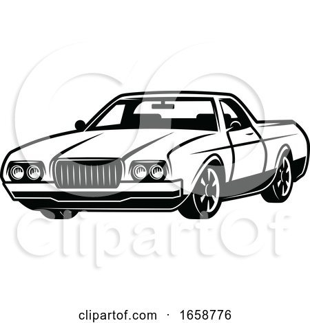 Black and White Muscle Car by Vector Tradition SM