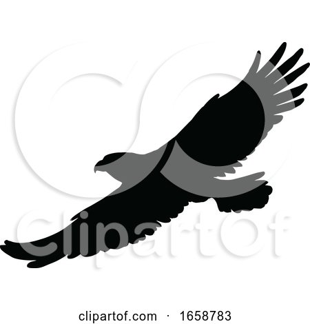 Silhouetted Flying Eagle by Vector Tradition SM