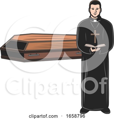 Casket and Priest by Vector Tradition SM