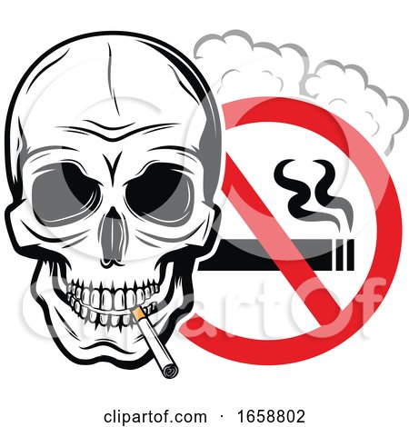 Skull and No Smoking Sign by Vector Tradition SM