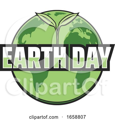 Green Earth Day Globe and Seedling by Vector Tradition SM