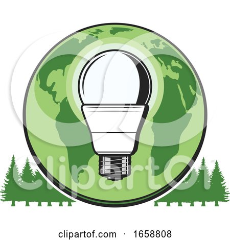 Earth and Lightbulb over Trees by Vector Tradition SM