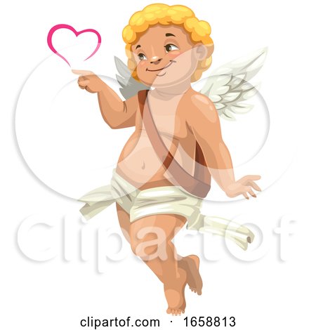 Cupid Making a Heart by Vector Tradition SM