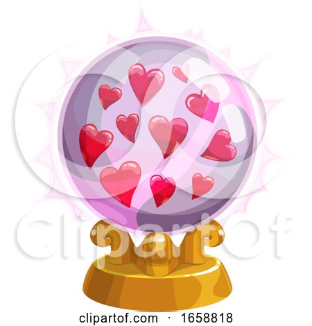 Crystal Ball with Hearts by Vector Tradition SM