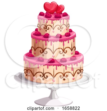 Wedding Cake with Hearts by Vector Tradition SM