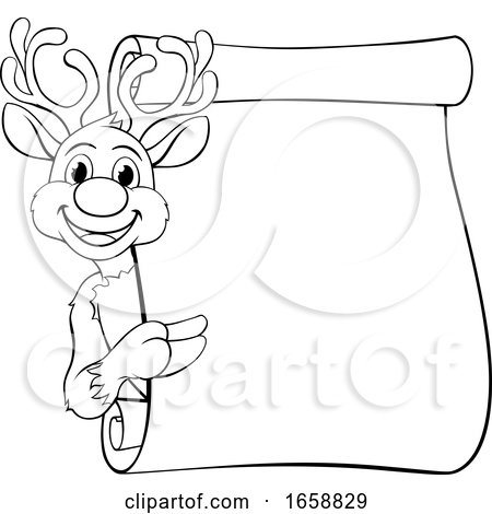 Santas Christmas Reindeer Cartoon Character by AtStockIllustration