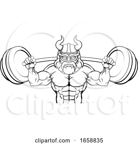 Viking Weight Lifting Body Building Mascot by AtStockIllustration