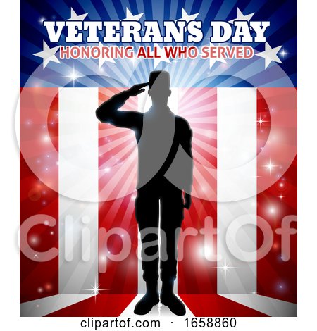 Saluting Soldier Patriotic Veterans Day Design by AtStockIllustration