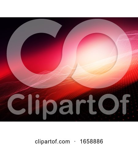 3D Abstract Background with Flowing Particle Dots Against Bright Blurred Background by KJ Pargeter