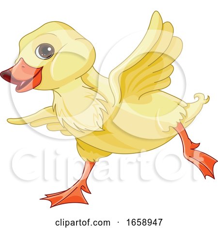 Cute Duckling Running by Pushkin