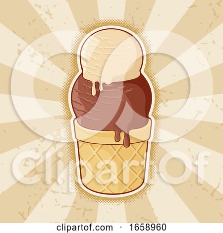 Ice Cream Cone over Rays by Any Vector