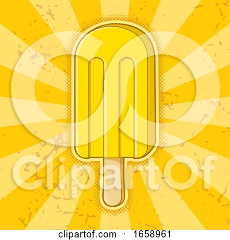 Lemon Ice Cream Popsicle over Rays by Any Vector