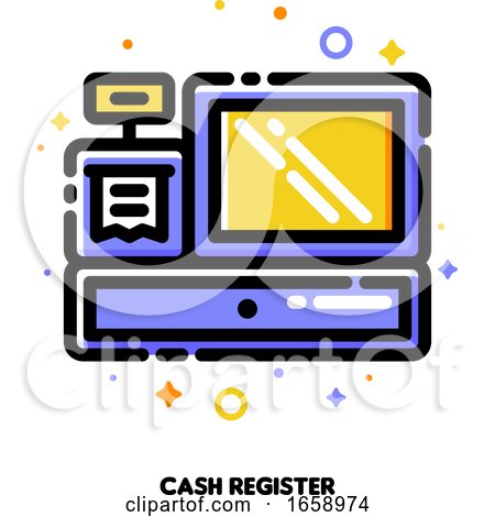 Icon of Cash Register for Shopping and Retail Concept by elena