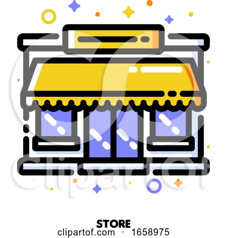 Icon of Store Facade or Market Exterior for Shopping and Retail Concept by elena