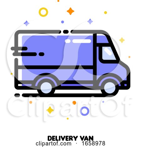 Icon of Delivery Van Which Symbolizes Local Delivery Service or Fast Shipping for Shopping and Retail Concept by elena