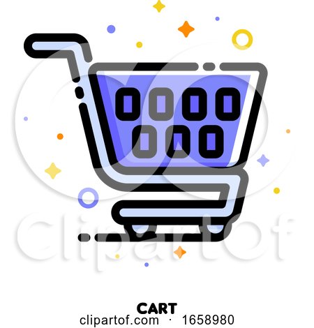 Icon of Shopping Cart for Retail and Consumerism Concept by elena