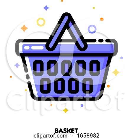 Icon of Shopping Basket for Retail and Consumerism Concept by elena
