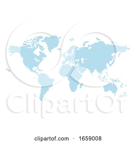 Octagons Flat Map World Background by AtStockIllustration