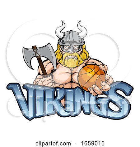 Viking Basketball Sports Mascot by AtStockIllustration