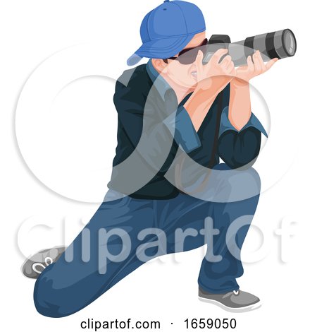 Vector of Man Photographing with Slr Camera by Morphart Creations