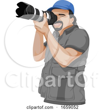 Vector of Photographer Taking Picture with Slr Camera by Morphart Creations