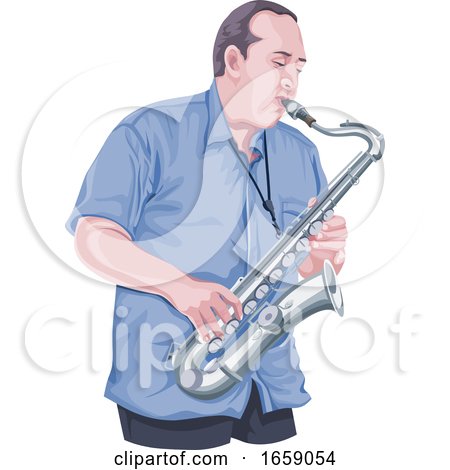 Vector of Man Playing Saxophone by Morphart Creations