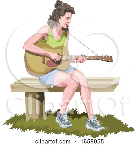 Vector of Woman Playing Guitar by Morphart Creations