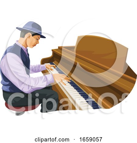Vector of Man Playing Piano by Morphart Creations