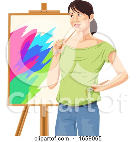 Vector of Female Artist Thinking by Morphart Creations