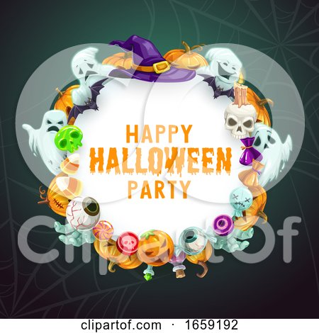 Halloween Trick or Treat Party Witch Monsters by Vector Tradition SM